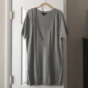 Karoo Long  Grey sweater with Deep V neck